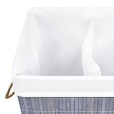 Vidaxl Košara za perilo iz bambusa siva 72 L
