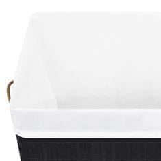 Vidaxl Košara za perilo iz bambusa črna 83 L