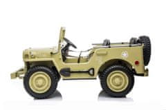 Beneo Otroški električni avto zelen USA ARMY 4x4