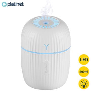 Platinet Hazy PHMAH vlažilec zraka + LED osvetlitev, časovnik, bele barve