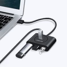 Ugreen CR113 HUB adapter 4x USB / USB-C 1m, črna