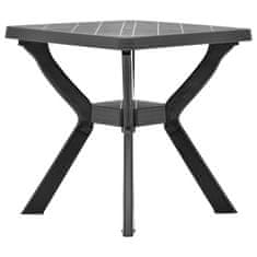 Vidaxl Bistro miza antracitna 70x70x72 cm plastika