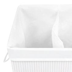 Vidaxl Košara za perilo iz bambusa bela 72 L