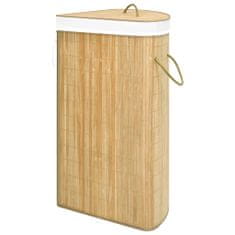 Vidaxl Kotna košara za perilo iz bambusa 60 L