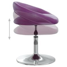 Greatstore Vrtljivi namizni stol, vijolične barve, oblazinjen z umetnim usnjem