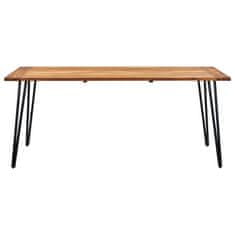 Vidaxl Vrtna miza z nogami v obliki sponke 180x90x75 cm trdna akacija