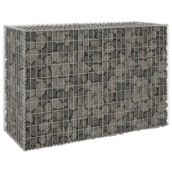 Greatstore Gabionska stena s pokrovi iz pocinkanega jekla 150x60x100 cm