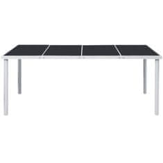 Vidaxl Vrtna miza 190x90x74 cm črno jeklo