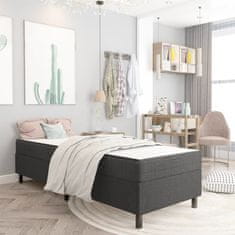Vidaxl Boxspring postelja temno siva iz blaga 90x200 cm