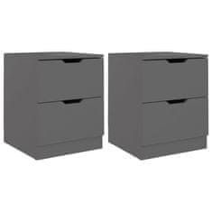 Vidaxl Nočna omarica 2 kosa siva 40x40x50 cm iverna plošča