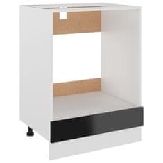 Vidaxl Omarica za pečico visok sijaj črna 60x46x81,5 cm iverna plošča