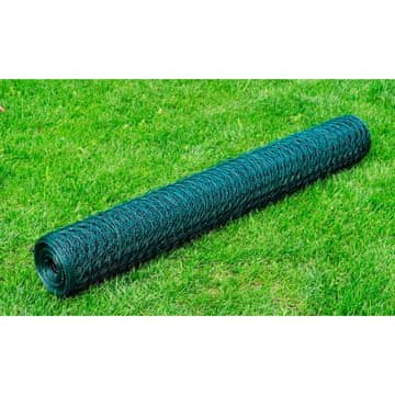 Vidaxl vidaXL Mrežasta ograja s PVC premazom 25x1 m zelena