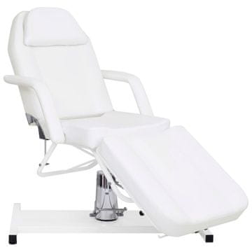 Vidaxl Masažna miza bela 180x62x(87-112) cm