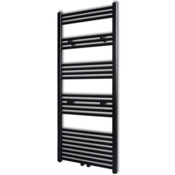 Vidaxl Kopalniški cevni radiator za centralno ogrevanje raven 600x1424 mm črn