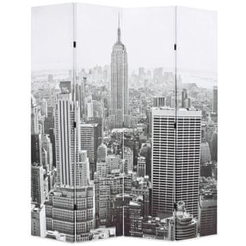 Vidaxl Zložljiv paravan 160x170 cm New York podnevi črn in bel