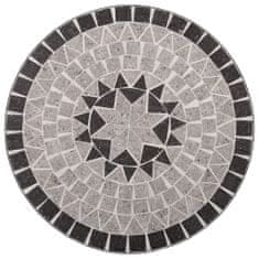 Vidaxl Bistro mizica z mozaikom siva 61 cm keramika