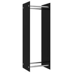 Vidaxl Stojalo za drva črno 40x35x120 cm steklo