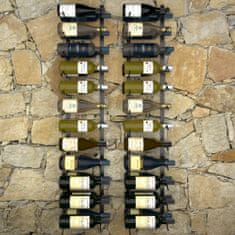 Greatstore Stenska stojala za vino za 48 steklenic 2 kosa črno železo