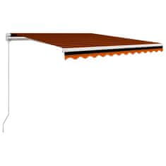 Vidaxl Ročno zložljiva tenda 350x250 cm oranžna in rjava