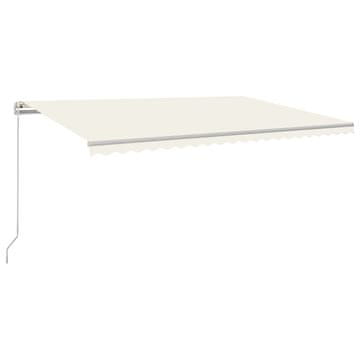 Vidaxl Ročno zložljiva tenda z LED lučmi 500x300 cm krem