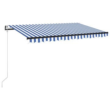 Vidaxl Avtomatsko zložljiva tenda 450x350 cm modra in bela