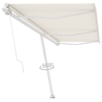 Vidaxl Ročna tenda 6 x 3,5 m Krem 100% poliester