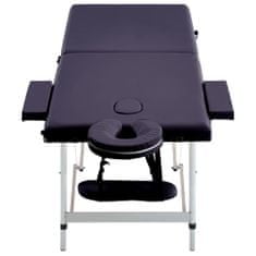 Vidaxl Zložljiva masažna miza 2-conska aluminij vijolična
