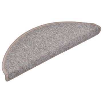 Vidaxl Stopniščne preproge 15 kosov 65x24x4 cm svetlo rjave polkrožne velike