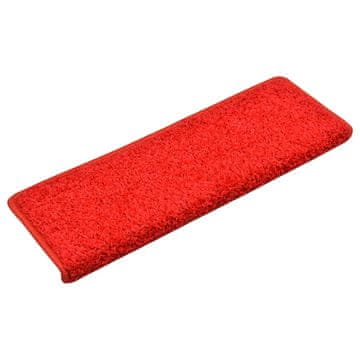 Vidaxl Stopniščne preproge 15 kosov 65x21x4 cm rdeče pravokotne