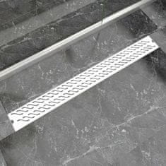 Vidaxl Kanaleta za tuš valovi 1030x140 mm nerjaveče jeklo