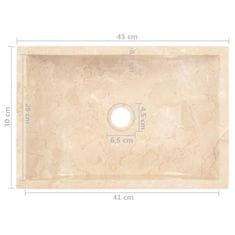 shumee Umivalnik 45x30x12 cm marmor krem