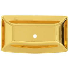 Vidaxl Umivalnik 71x38x13,5 cm keramičen zlat