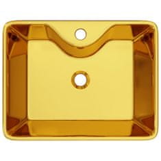 shumee Umivalnik z odprtino za pipo 48x37x13,5 cm keramičen zlat