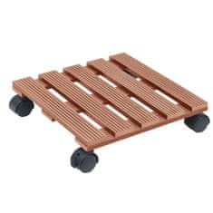 Vidaxl Voziček za rastline 2 kosa rjav 30x30x7,5 cm WPC