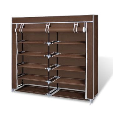 Vidaxl vidaXL Omarica za čevlje iz blaga s pokrovom 115 x 28 x 110 cm rjava