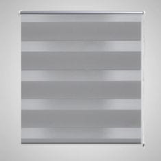 Vidaxl Črtasta Roleta / Senčilo za Zatemnitev Oken 140 x 175 cm Sive Barve