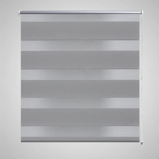 Vidaxl Črtasta Roleta / Senčilo za Zatemnitev Oken 140 x 175 cm Sive Barve