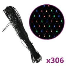 Greatstore Novoletna svetlobna mreža večbarvna 3x3 m 306 LED lučk