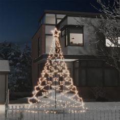 Greatstore Novoletna jelka s kovinskim stebrom 500 LED lučk toplo bela 3 m