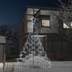 Greatstore Novoletna jelka s kovinskim stebrom 500 LED lučk hladno bela 3m