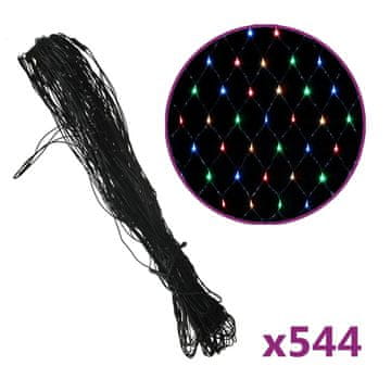 Vidaxl Novoletna svetlobna mreža večbarvna 4x4 m 544 LED lučk