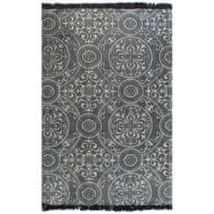 Vidaxl Kilim preproga iz bombaža z vzorcem 120x180 cm siva