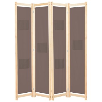 Vidaxl Paravan 4-delni 160x170x4 cm rjavo blago
