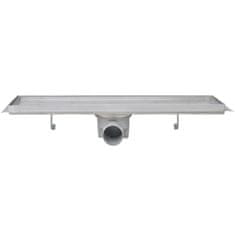 Greatstore Kanaleta za tuš 2 kosa 530x140 mm nerjaveče jeklo