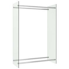 Vidaxl Stojalo za drva prozorno 80x35x120 cm steklo