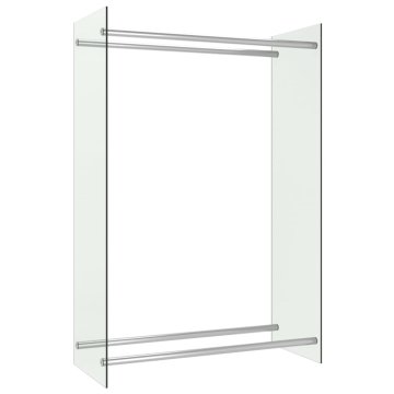 Vidaxl Stojalo za drva prozorno 80x35x120 cm steklo