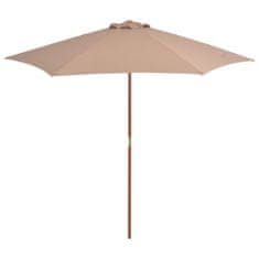Vidaxl Zunanji senčnik z lesenim drogom 270 cm taupe
