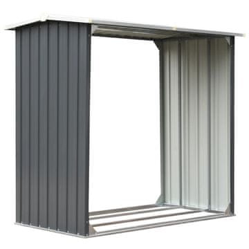 Vidaxl Vrtna lopa za drva pocinkano jeklo 172x91x154 cm sive barve