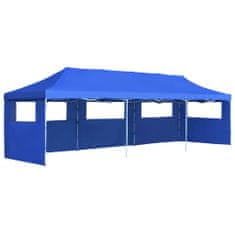 Vidaxl Zložljiv pop-up vrtni šotor s 5 stranicami 3x9 m moder