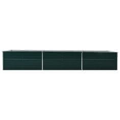 Vidaxl Visoka greda pocinkano jeklo 480x80x77 cm zelena